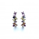 Pastel Rainbow Çarpık Baget Halka Küpe