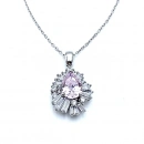 Pembe Damla Kenarları Baget Kolye