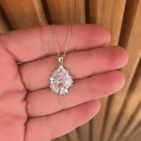 Pembe Damla Kenarları Baget Kolye