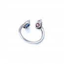 Pembe Mavi Markiz Ayarlı Yüzük