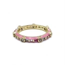 Pembe Mineli Ara Taşlı Yüzük