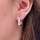 Pembe Mineli Taşlı Küpe