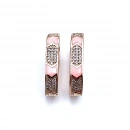 Pembe Mineli Taşlı Küpe