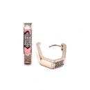 Pembe Mineli Taşlı Küpe