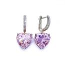 Pink Heart Halka Küpe