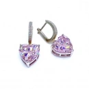 Pink Heart Halka Küpe