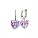 Pink Heart Halka Küpe