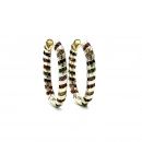 Rainbow Etnik Taşlı Oval Formlu Küpe