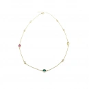 Rainbow Oval Tify Zincir Kolye