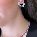 Rainbow Prenses Suyolu Taşlı Gerdanlık Kolye