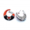 Red Circle Stone Tasarım Küpe