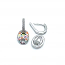 Renkli Mineli Taşlı Halka Düğme G Küpe