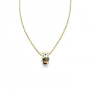 Renkli Pommy Halka Zincir Kolye