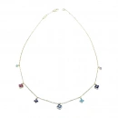 Renkli Yonca Sallantılı Kolye