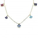 Renkli Yonca Sallantılı Kolye