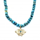 Rondöle Firuze The Eye Plaka Kolye