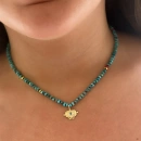 Rondöle Firuze The Eye Plaka Kolye