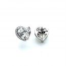 Rounded Heart Mozanit Küpe