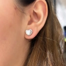 Rounded Heart Mozanit Küpe