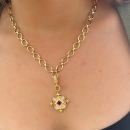 Ruby Kalkan Pudra Kolye Ucu