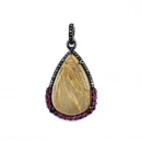 Rutilli Kuvars Yakut Ham Elmas Kolye Ucu