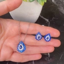 Safir Duo Damla Kolye