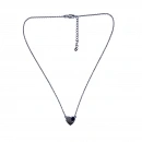 Safir Taş Detaylı Ham Elmas Taşlı Kalp Kolye