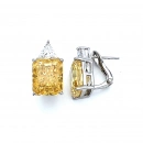 Sarı Ddörtgen Radiant Taşlı Triangle Küpe