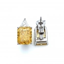 Sarı Ddörtgen Radiant Taşlı Triangle Küpe