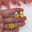 Sarı Ddörtgen Radiant Taşlı Triangle Küpe