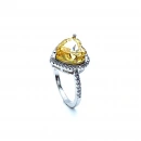 Sarı Kalp Taşlı Aro Yüzük