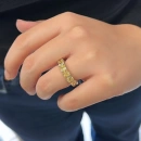 Sarı Kare Taş Tamtur Yüzük