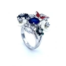 Sedef Çiçek Kelebek Tasarım Yüzük