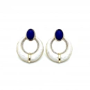 Sedef Circle Düğme Küpe