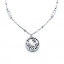 Sedef Madalyon Çiçek Kolye