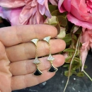 Sedefli 3 Yelpaze Küpe