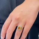 Sitrin Taşlı Ham Elmas Yüzük