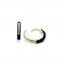 Siyah Mineli Yarı taşlı 1cm Halka Küpe