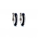 Siyah Mineli Yarı taşlı 1cm Halka Küpe