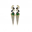 Siyah Mineli Yeşil Di Nikos Küpe