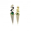 Siyah Mineli Yeşil Di Nikos Küpe