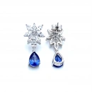 Tanzanit Damla Markiz Çiçek Küpe