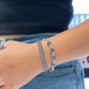 Tanzanit Kaydırmalı Ddörtgen Suyolu Bileklik