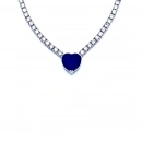 Tanzanit Paraiba Kalp Taşlı Suyolu Kolye