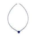 Tanzanit Paraiba Kalp Taşlı Suyolu Kolye