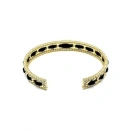 Taş ve Deri Detaylı Marka Kelepçe