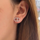 Taşlı CD Stud Küpe