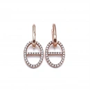 Taşlı Çift Taraflı Marka Küpe