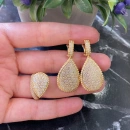 Taşlı Damla Hero Halka Küpe