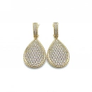 Taşlı Damla Hero Halka Küpe